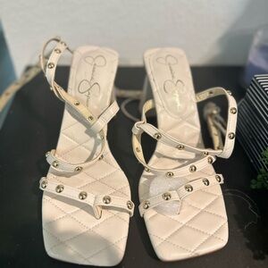 Jessica Simpson Cream Quilted Heels